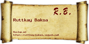 Ruttkay Baksa névjegykártya